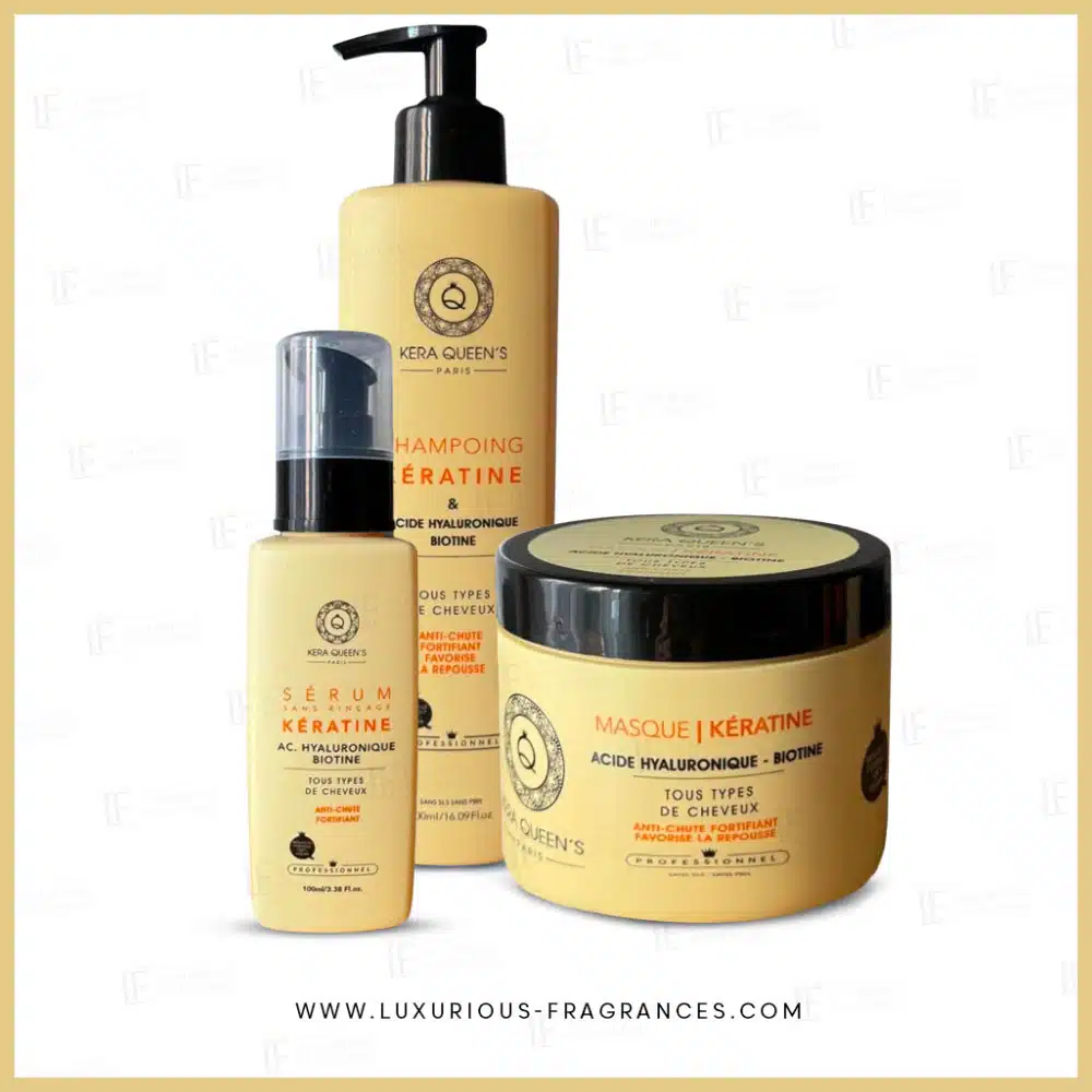 Gamme trio kératine acide hyaluronique et biotine – Kera Queen’s