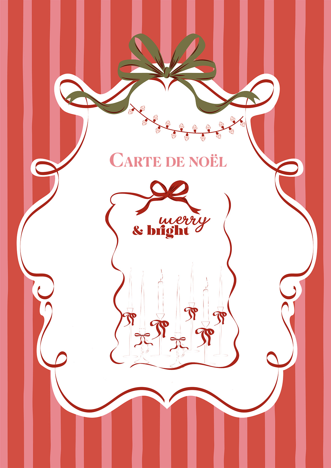 LBMC Design – Carte de noël « Merry & Bright » à imprimer